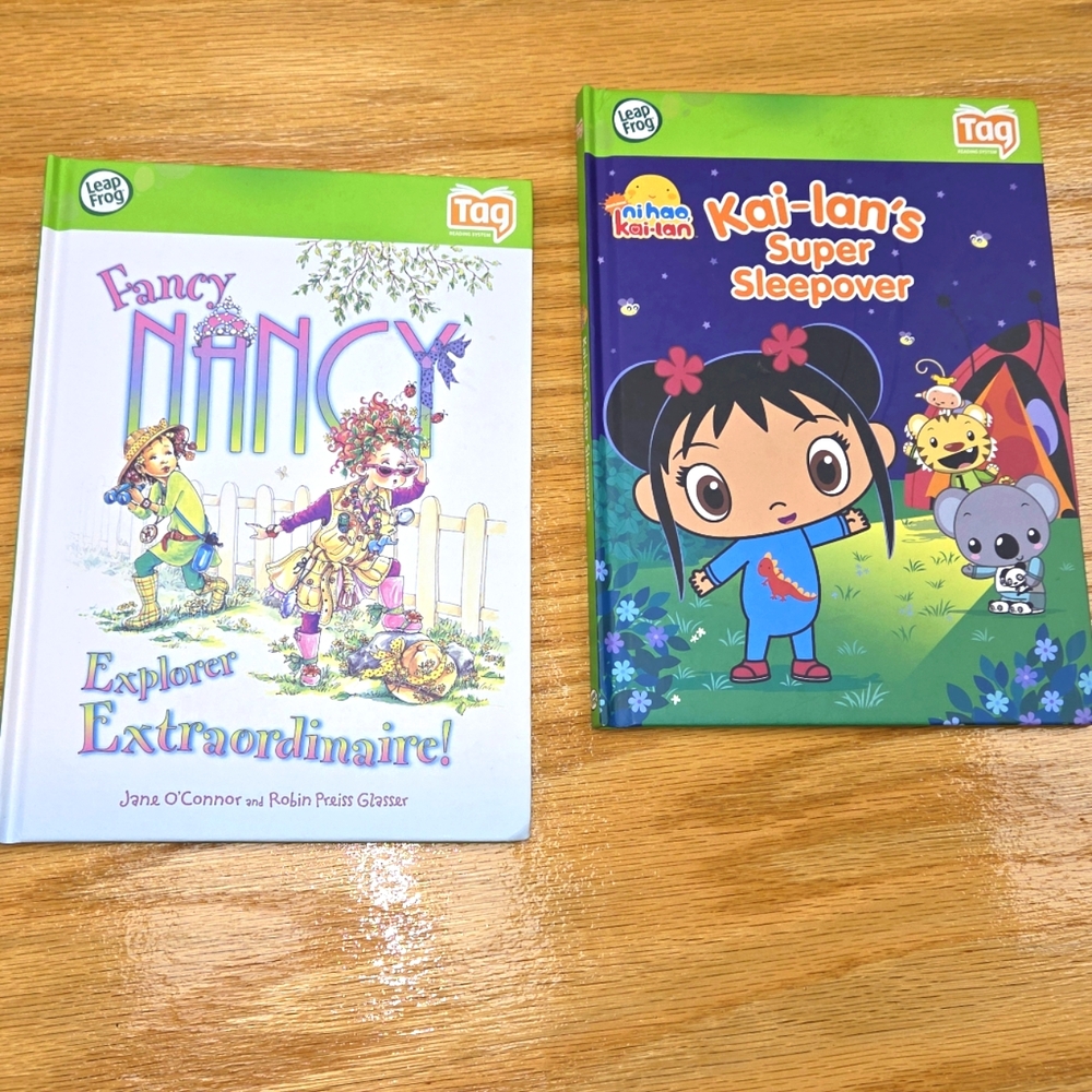 Leap Frog TAG Learning Books Hardcover Two Books Fancy Nancy Kai-lan